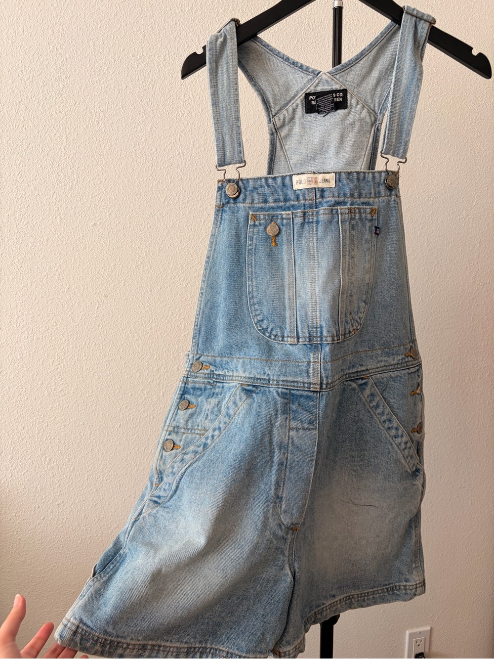 Amazing 90s NWT Vintage Polo Ralph Lauren Denim Overall Shorts